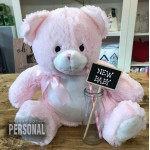 Personalised New Baby Teddy Bear - I Belong To - Cuddly Soft Toy - Baby Boy Baby Girl